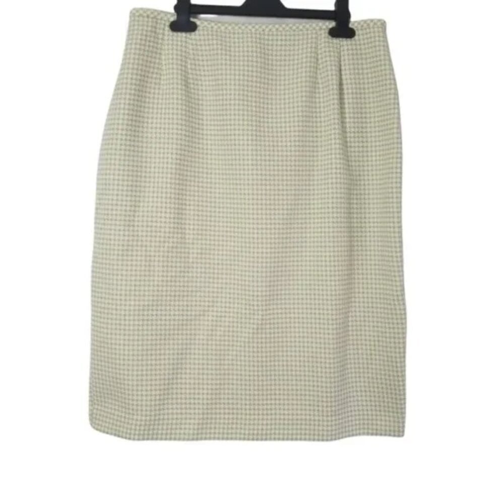Larry Levine green tweed pencil Skirt size 14 (228)